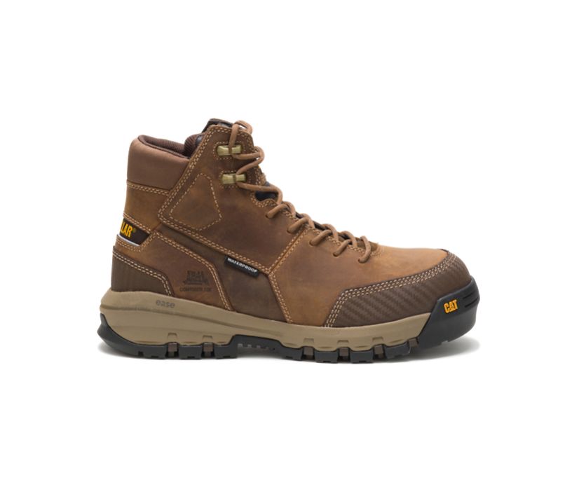 Caterpillar Device Waterproof Composite Toe - Mørke Beige Vernestøvler Herre - Norge ( QMHVB-6701 )